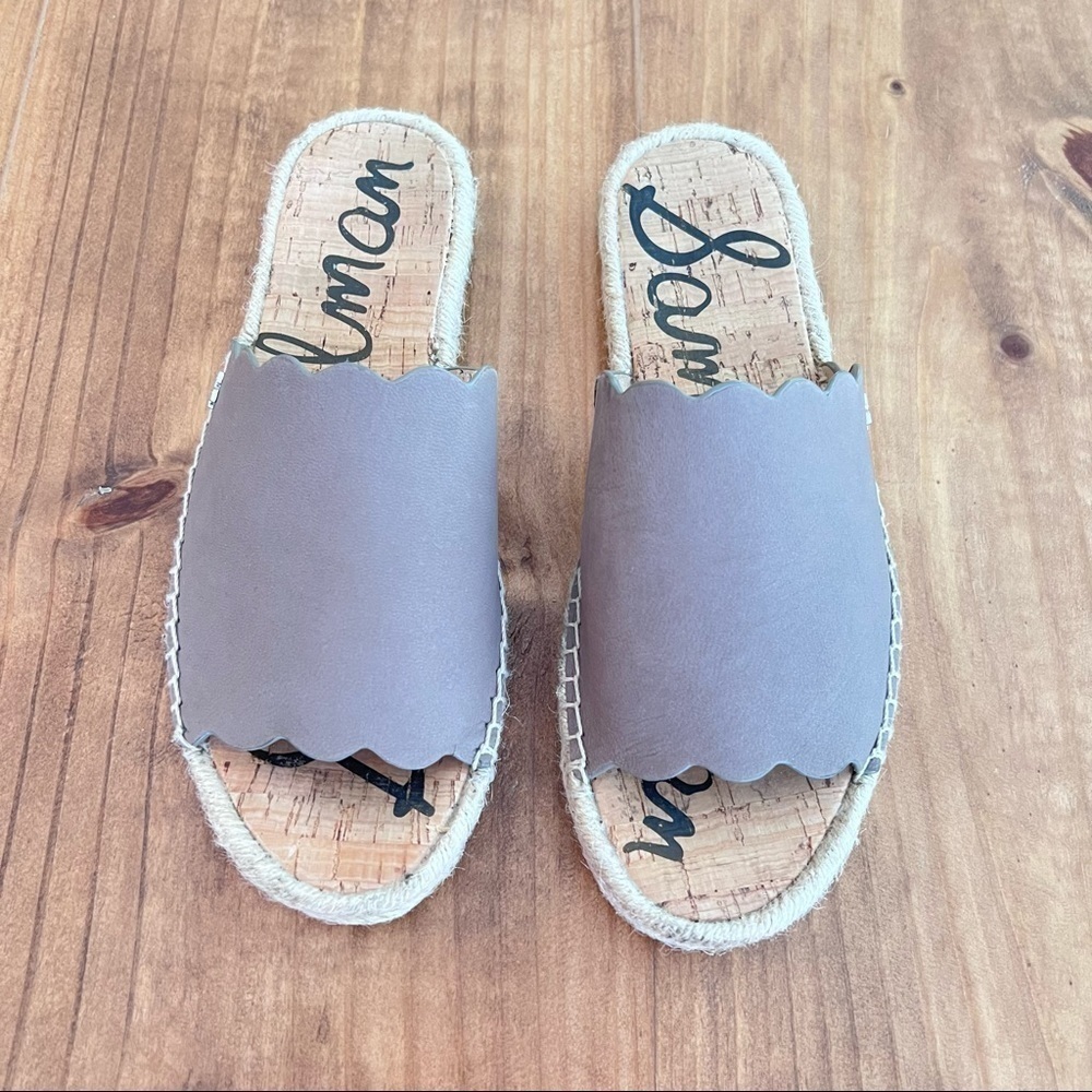 Sam Edelman Andy Slide On Leather Flats Grey Size 8 - Picture 7 of 9